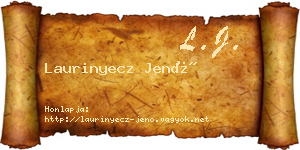 Laurinyecz Jenő névjegykártya